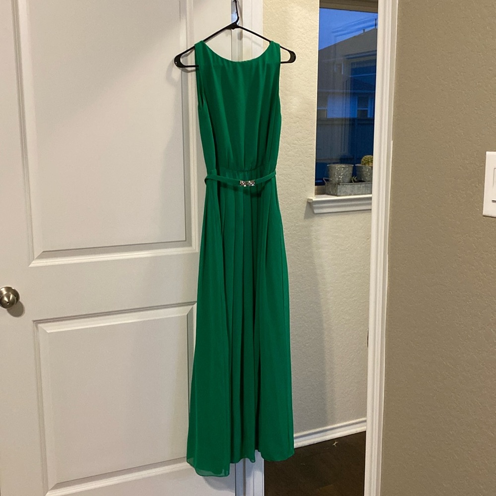 Lauren Ralph Lauren Floor Length Pleated Kelly Green Goen